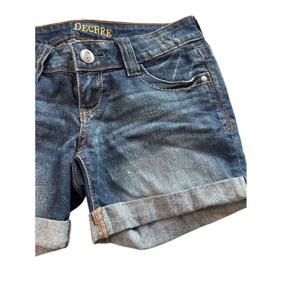 Decree Women's Blue Denim Short Shorts Size 1 - Picture 3 of 6